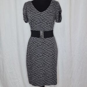 Antonio Melani Belted Jersey Knit Sheath Dress - Size 4